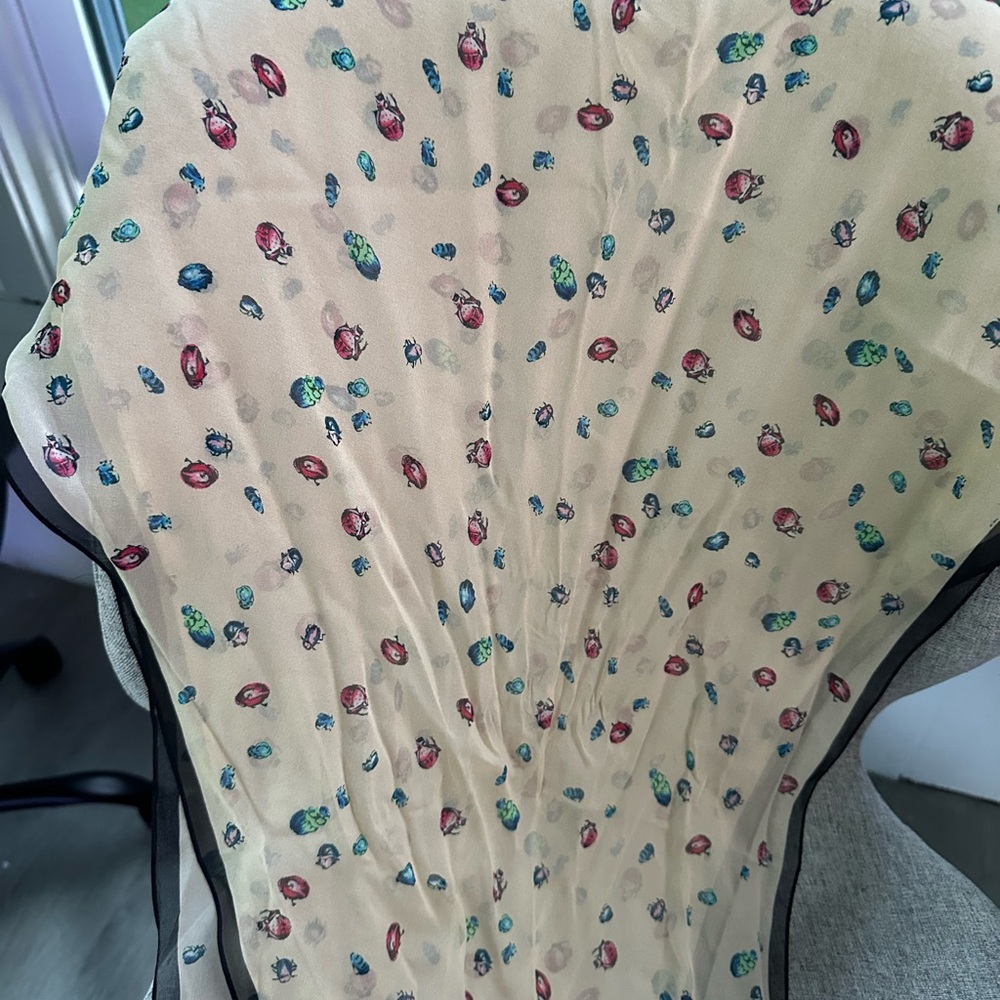 Dior Cream Scarf with Multicolor Pattern
